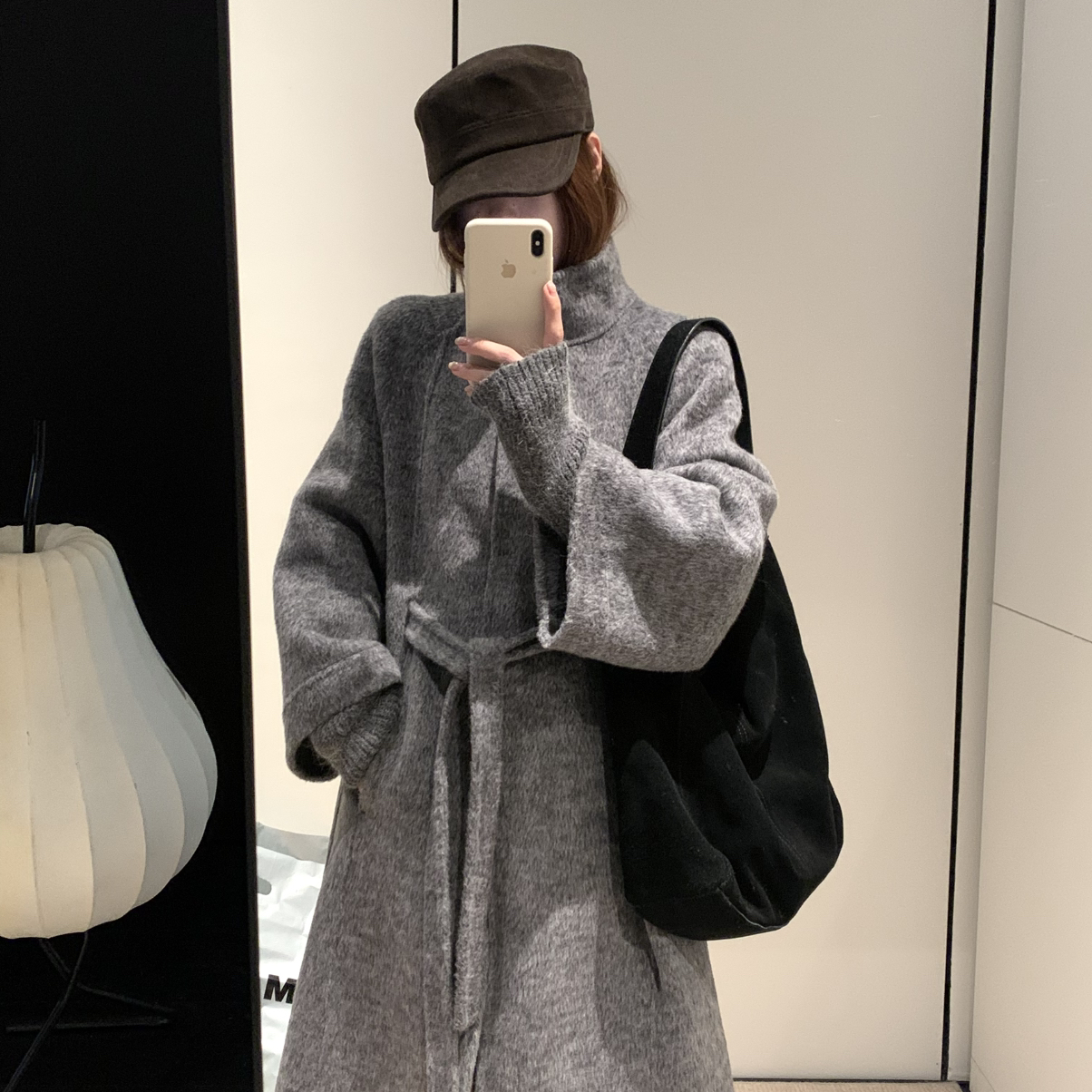 拿铁节～韩系立领设计拼接针织袖口羊毛外套含703羊毛0217W01
