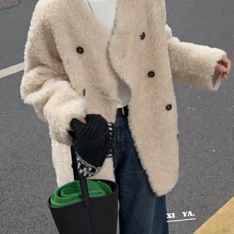 玺尚-冬上新慵懒风软糯韩版宽松短外套4326