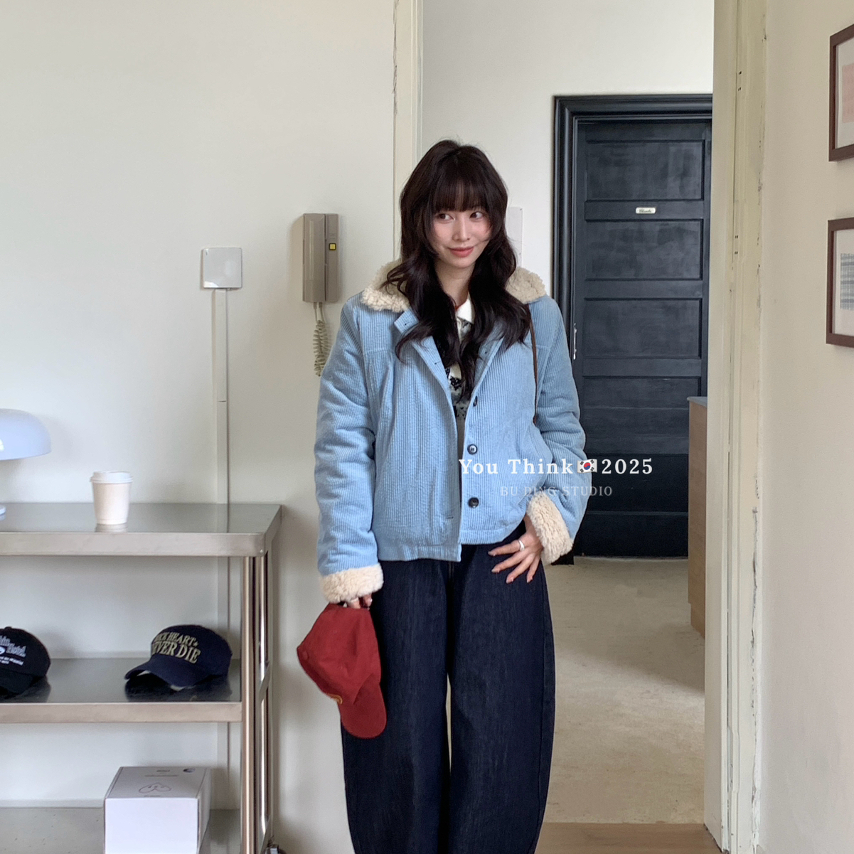 You Think-韩系ins风时尚巨保暖加厚设计灯芯绒百搭短外套YT1333