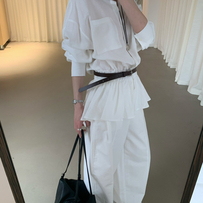 RAGù PASTA-26年春款极简老钱垂坠麻感通透干净高品质衬衫M26602