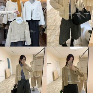 THANKQ-纯色双口袋加厚短外套25726