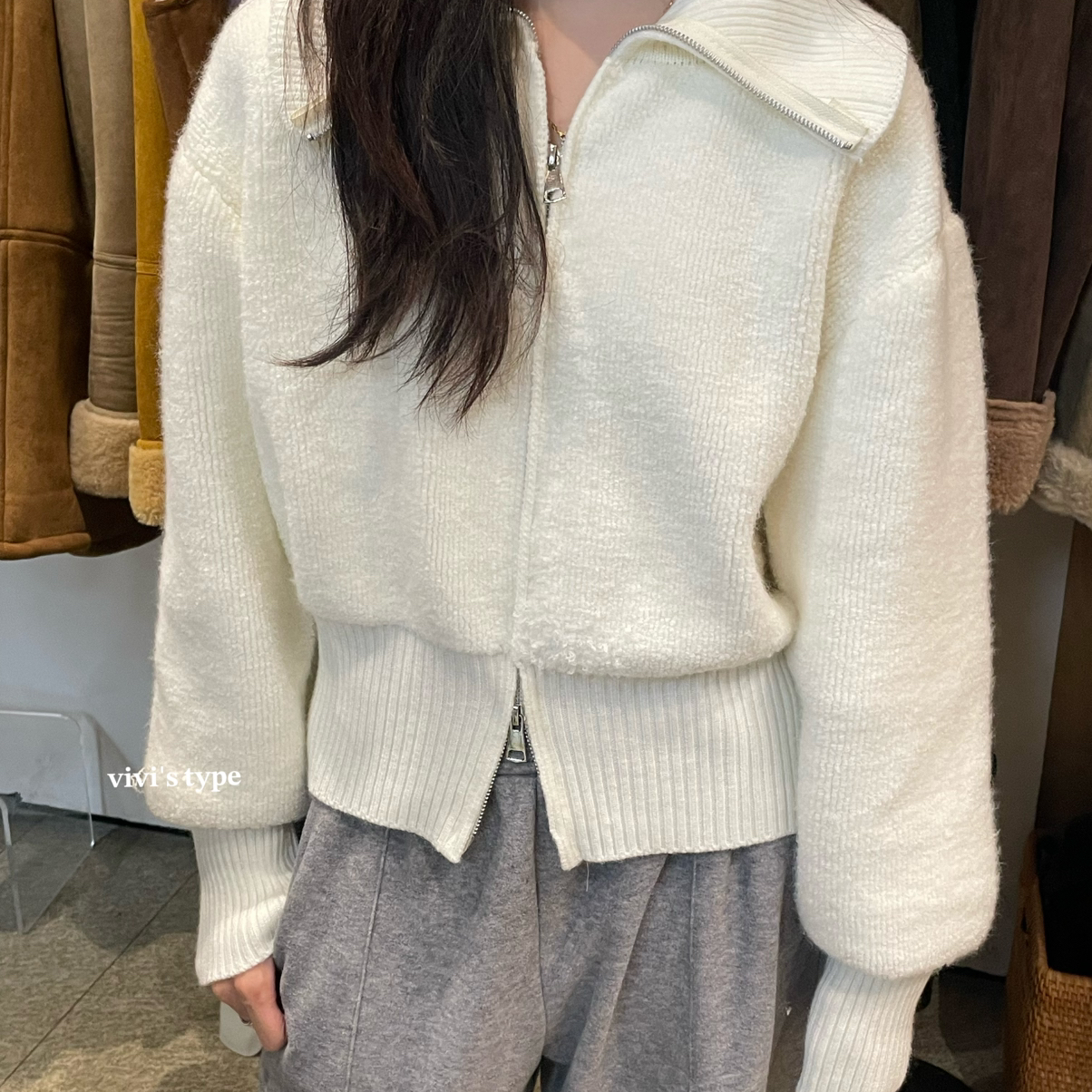 VIVIS TYPE-冬上新拉链大翻领保暖毛衣YS2-3119