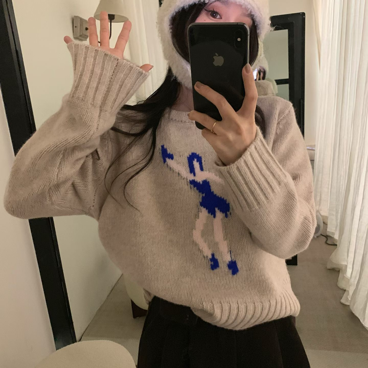 umpling.饺子家-文艺感毛边设计短款针织衫（含100羊毛）006-2497