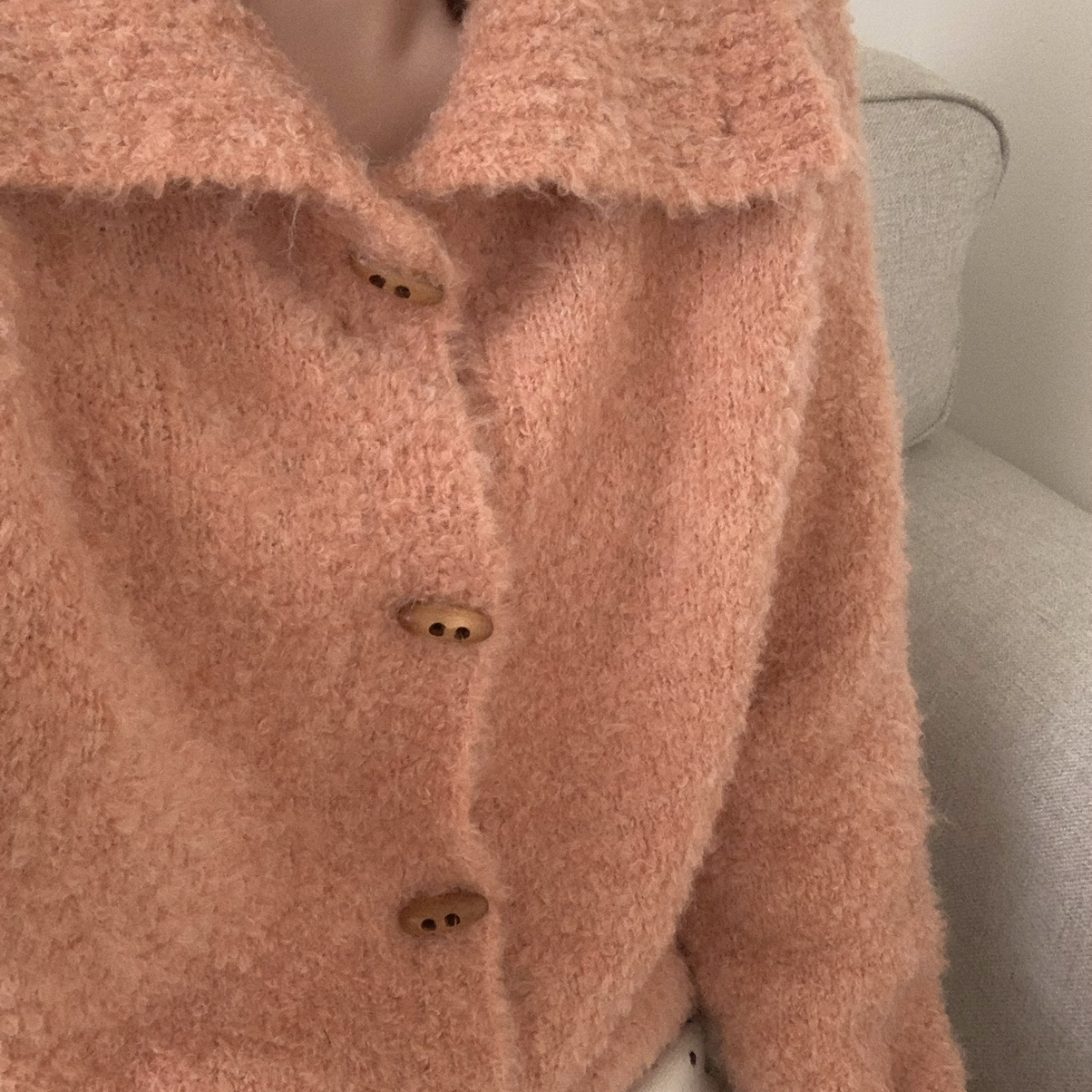 Flower & April-新款时尚百搭翻领显瘦减龄针织开衫保暖毛衣89022