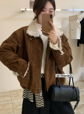 THANKQ-经典设计感时尚加绒百搭短外套25791