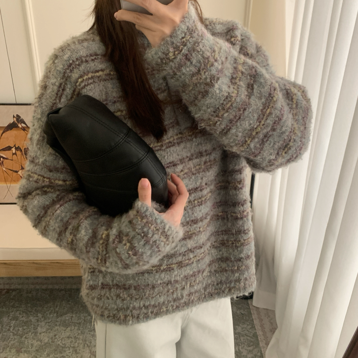 YAR-自带随性慵懒感遮肉显瘦一把手保暖毛衣（含60.1绵羊毛）1202