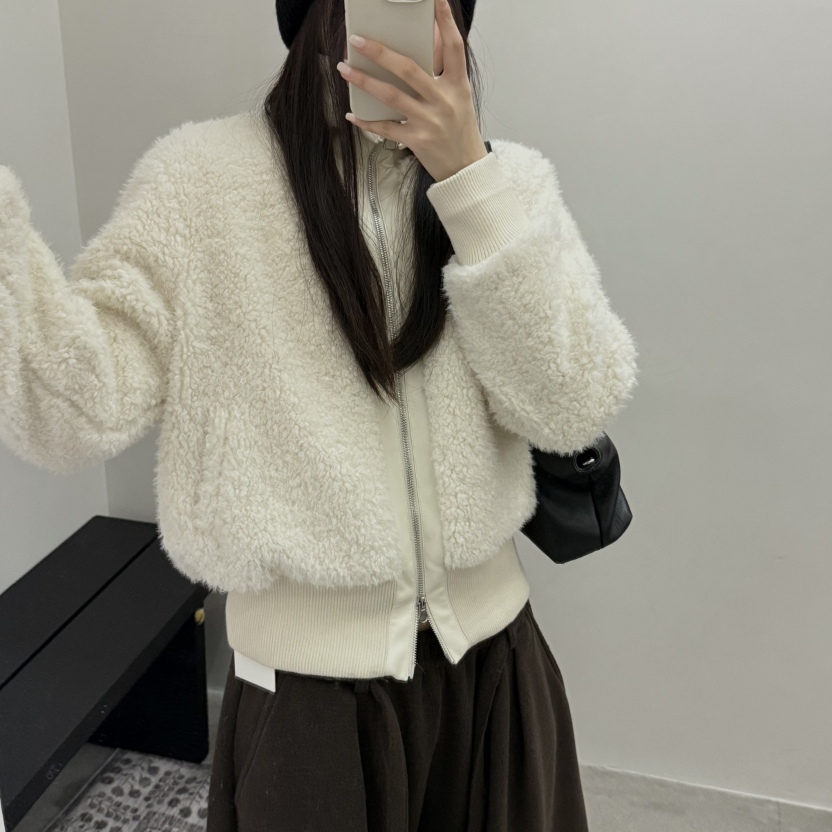 OF SELF-冬上新韩系立体螺纹收口毛毛短外套TJ-521