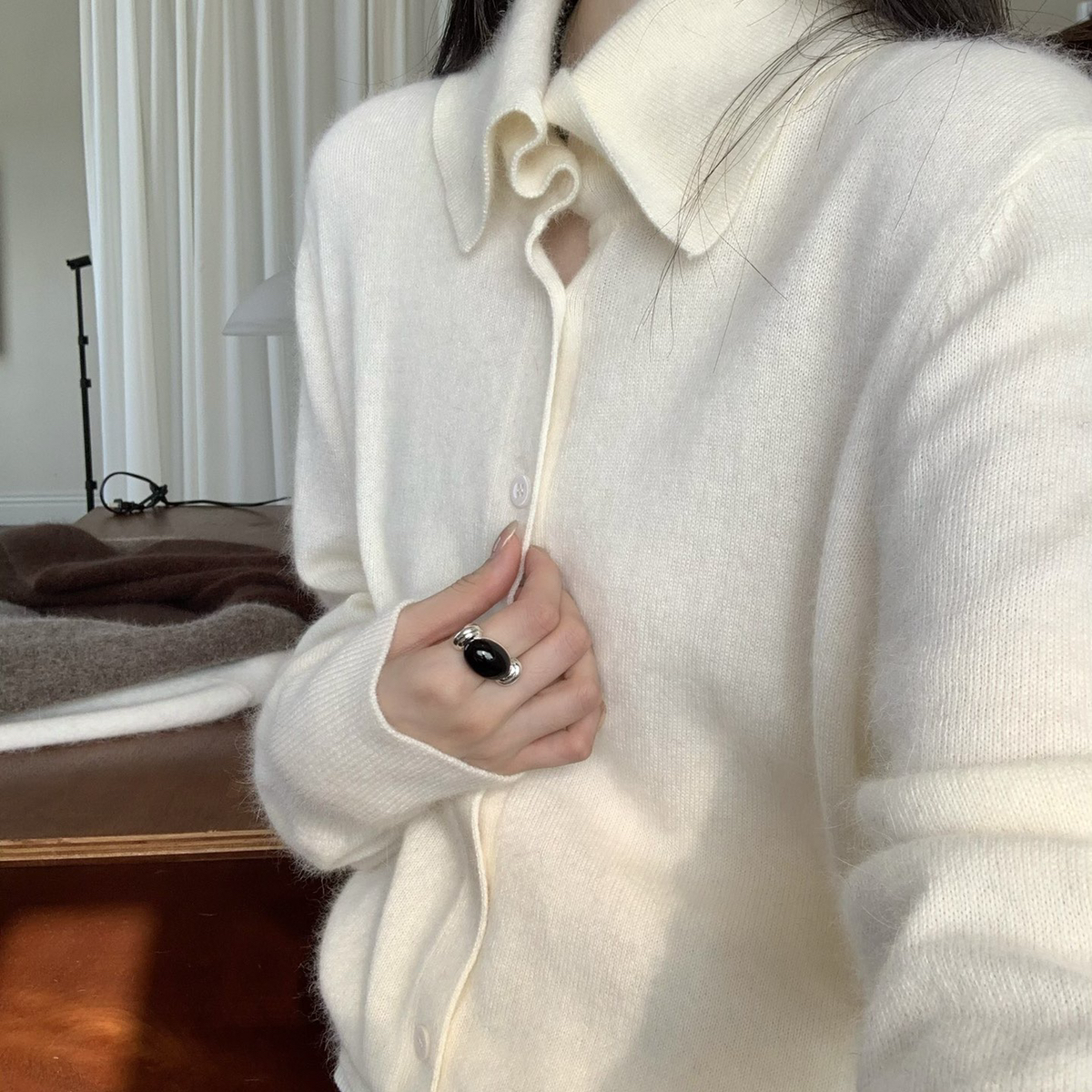 E TIME-款法式复古慵懒风高比例浣熊保暖毛衣（含10羊毛）CC32221