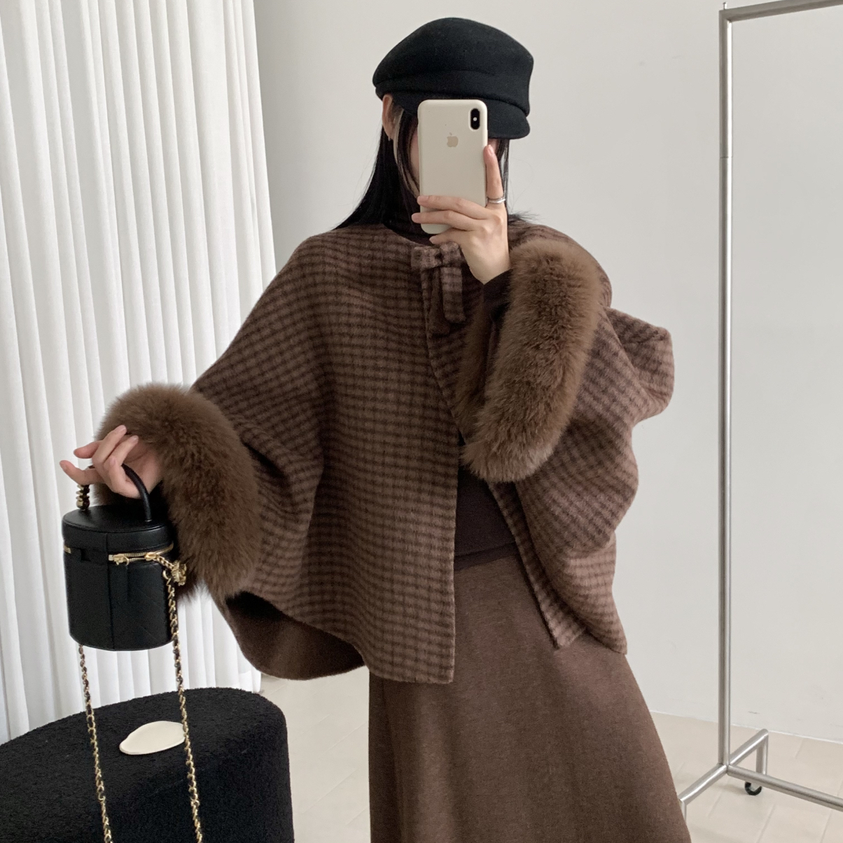 铁-袖套可脱卸搭配羊毛外套(配毛袖可拆)(含100澳毛)1026017BB