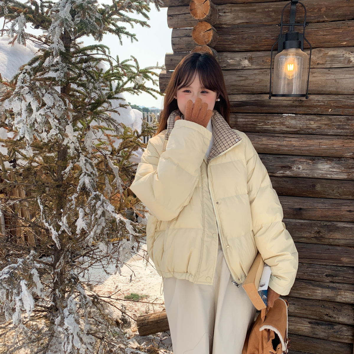 FROM.V-冬上新两面穿显瘦糖果色韩系休闲保暖羽绒服外套F79272