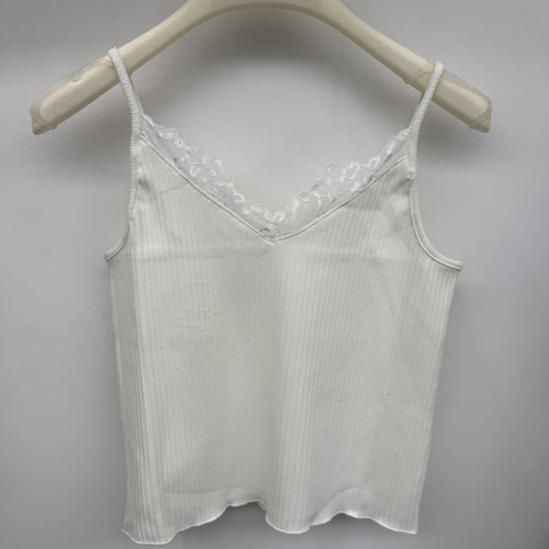 Hand made-秋上新ounce秋冬百搭叠搭蕾丝拼接吊带背心w86595