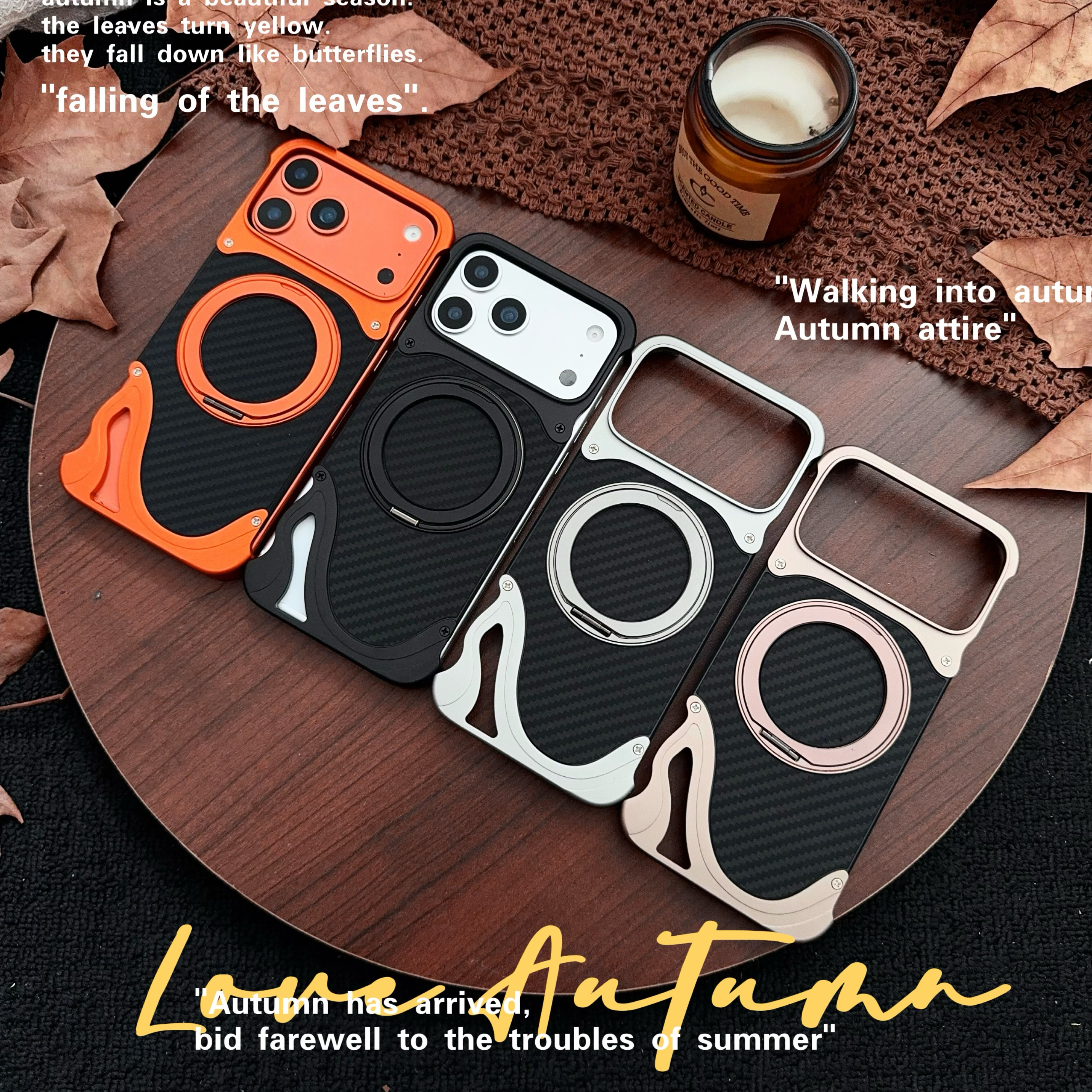 创意海豚金属拼接适用苹果17proMax新款无边框散热手机壳16pro芳纶纤维背板17pro磁吸15pro合金支架保护套14