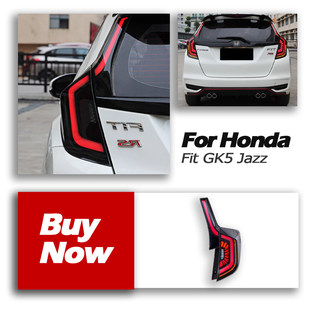 鹰眼款 本田飞度GK5尾灯总成改装 LED倒车灯流光转向 20款 适用于14