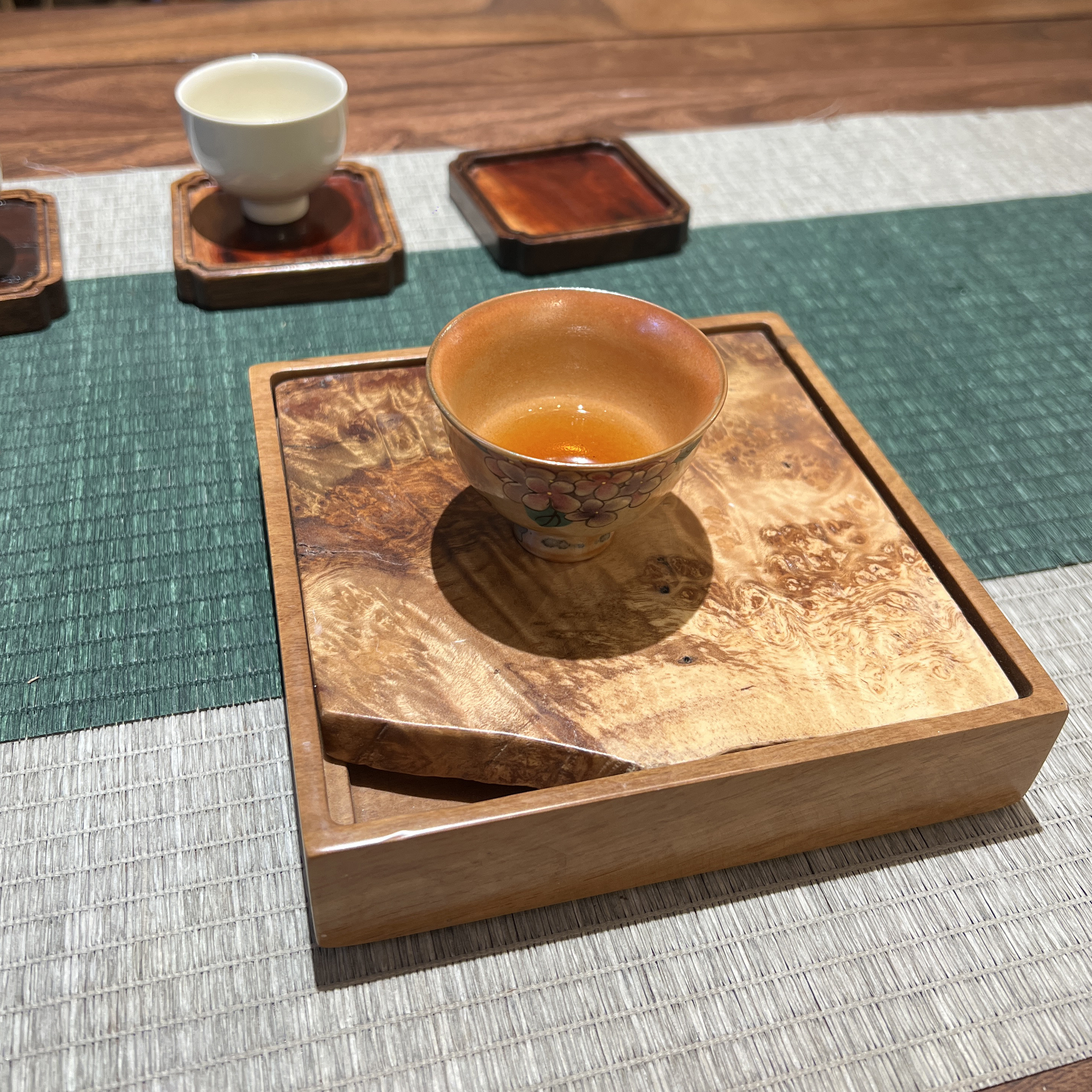 莫山堂3-9侘寂风手作实木壶承正方形功夫茶具创意干泡台茶盘旅行