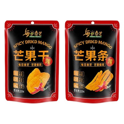 每日泰芒辣味芒果干108g自然甜度厚切蜜饯果脯网红零食临期清仓价