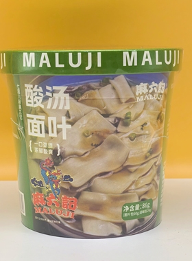 麻六记酸汤面叶86g桶装非油炸速食早餐面片冲泡即食夜宵方便面