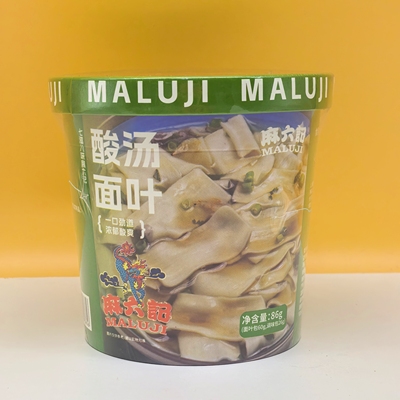 麻六记酸汤面叶86g桶装非油炸速食早餐面片冲泡即食夜宵方便面
