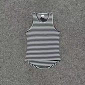 高街百搭叠穿内搭打底衫 明亮叔出品4th条纹打底背心长袖 男孩美式