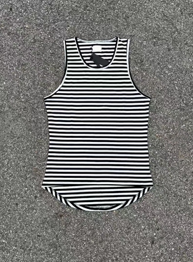 明亮叔出品4th条纹打底背心 长袖男孩美式高街百搭叠穿内搭打底衫