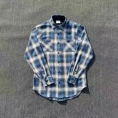 明亮叔出品 高街风 3rd背拉蓝格子拼色拉链衬衫 定织定染 第三季