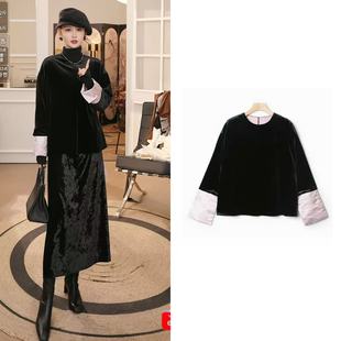 撞色翻袖 中式 上衣SY2865 12月6日13点开卖