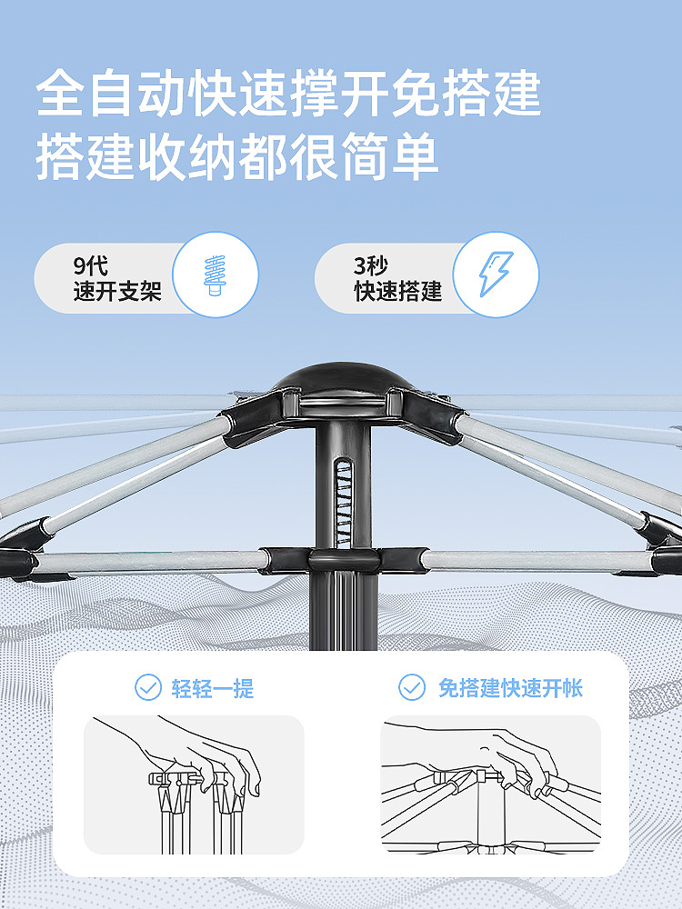 帐篷户外防雨加厚露营用品装备便携式折叠野营室内速开家庭免搭建