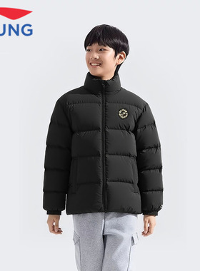 李宁儿童羽绒服男童短款抗静电冬季新款防风保暖鸭绒户外运动外套