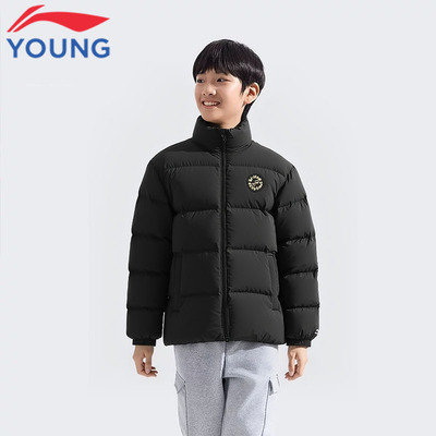 李宁儿童羽绒服男童短款抗静电