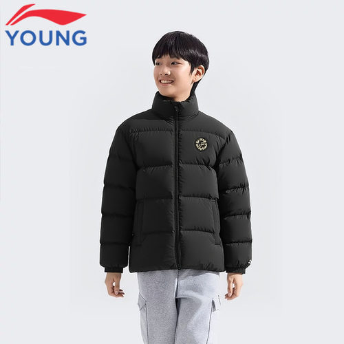 李宁儿童羽绒服男童短款抗静电
