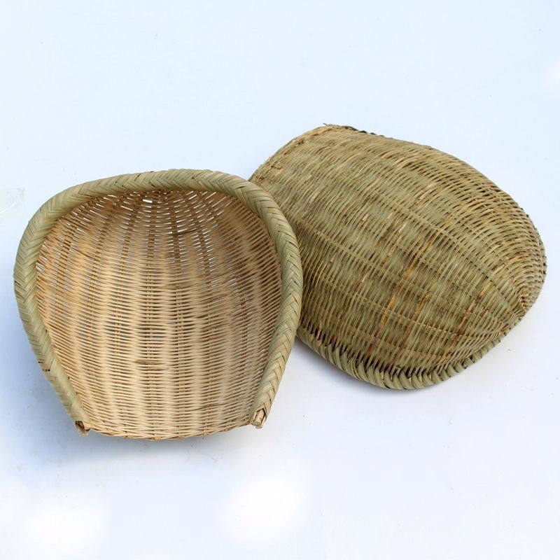 竹编簸箕农家火锅店竹筐筲箕手编洗菜篮开口簸箕沥水竹篮i.
