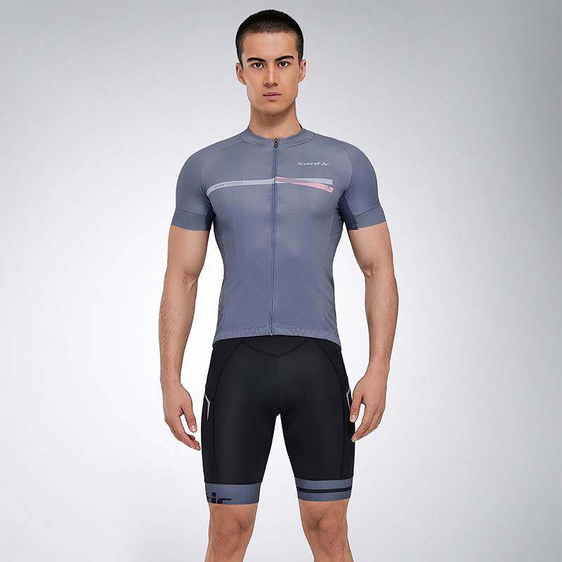 Santic森地客 春夏款短袖骑行服背带套装 公路车骑行装备男