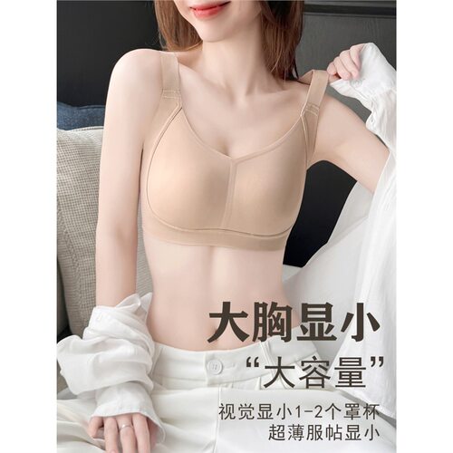 全罩杯大胸显小收副乳防下垂文胸