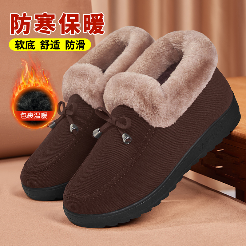 加绒保暖老北京棉鞋女软底防滑
