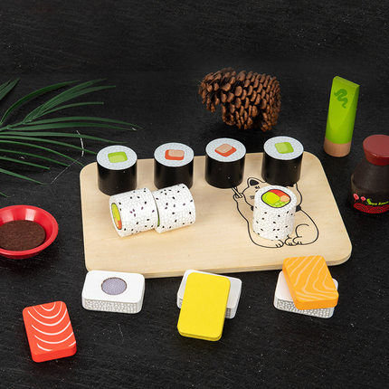 仿真寿司食玩木质配对玩具儿童早教认知益智玩具