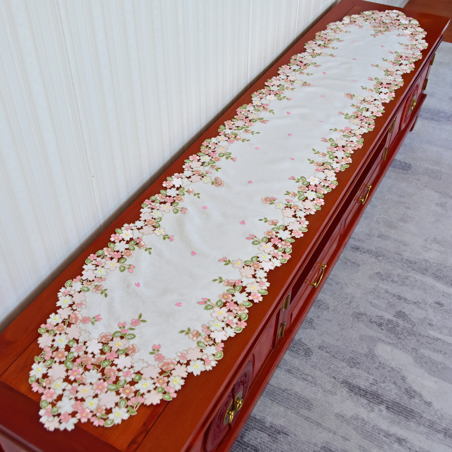 田园桌旗桌布桌垫茶几电视柜盖巾斗柜餐桌垫布艺刺绣镂空美式中式