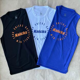 尼克斯训练服2024新款布伦森球衣 美式速干篮球背心热身无袖男