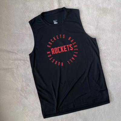 火箭2024款杜兰特练习球衣 美式速干篮球训练背心热身投篮服无袖