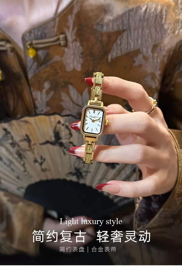 时空回廊女款手表精钢表带防水防掉色表2025新款圣诞节送女友礼物