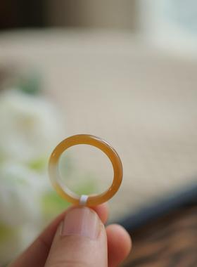 天然和田玉 19.0码 18.7x4.3mm糖玉圆戒 货号NY8557 价格480