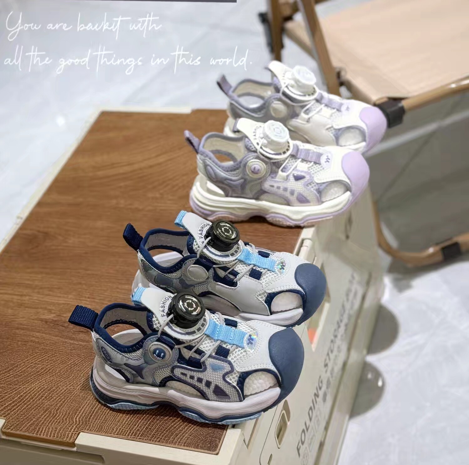 品牌撤柜儿童包头凉鞋女童运动框子鞋