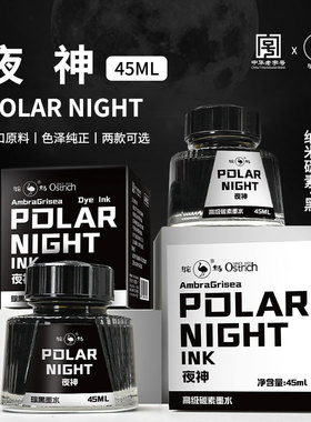 鸵鸟高级纳米碳素黑色复古钢笔水学生书钢笔墨水非碳素钢笔用速干