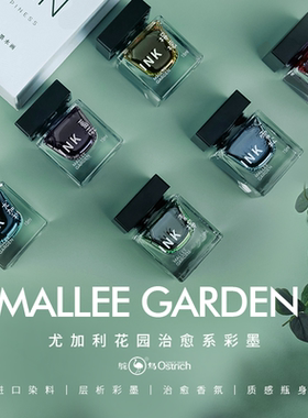 Ostrich鸵鸟尤加利花园香氛墨水钢笔用彩色墨水七夕礼物礼盒套装非碳素不堵笔绘画