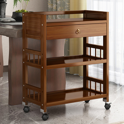 简约现代多层架可移动楠竹置物架落地式茶叶架子宜丰县简易收纳柜