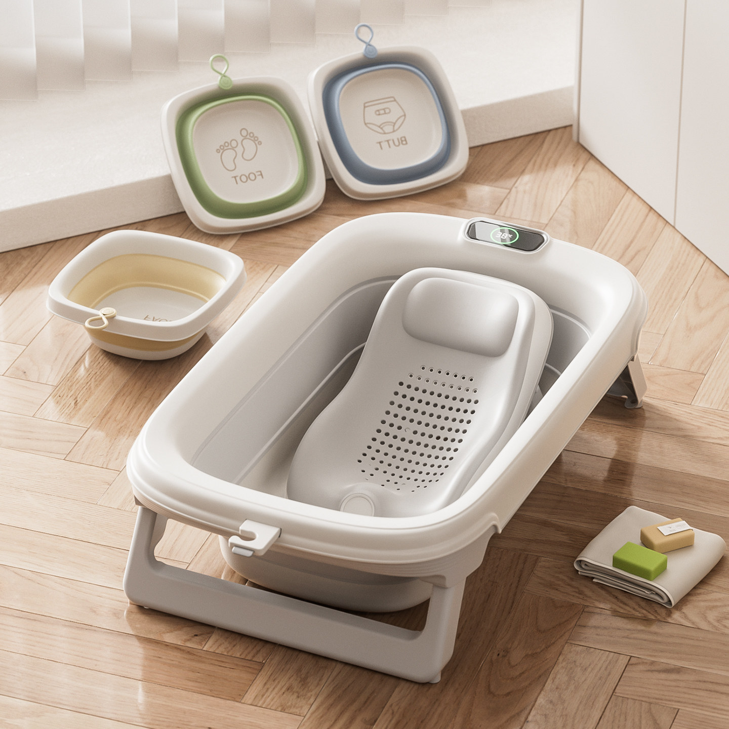 wowofish新生婴儿洗澡盆折叠宝宝浴盆大号加厚婴幼儿澡盆家用神器,婴童用品,浴盆/浴桶,淘宝优惠券,粉丝福利购,淘宝优惠卷