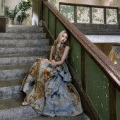 第二次心跳 不规则蓬蓬裙花苞连衣裙 非遗扎染 寂静之岭 枫桥