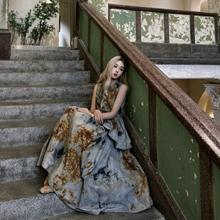 第二次心跳《寂静之岭-枫桥》非遗扎染 | 不规则蓬蓬裙花苞连衣裙