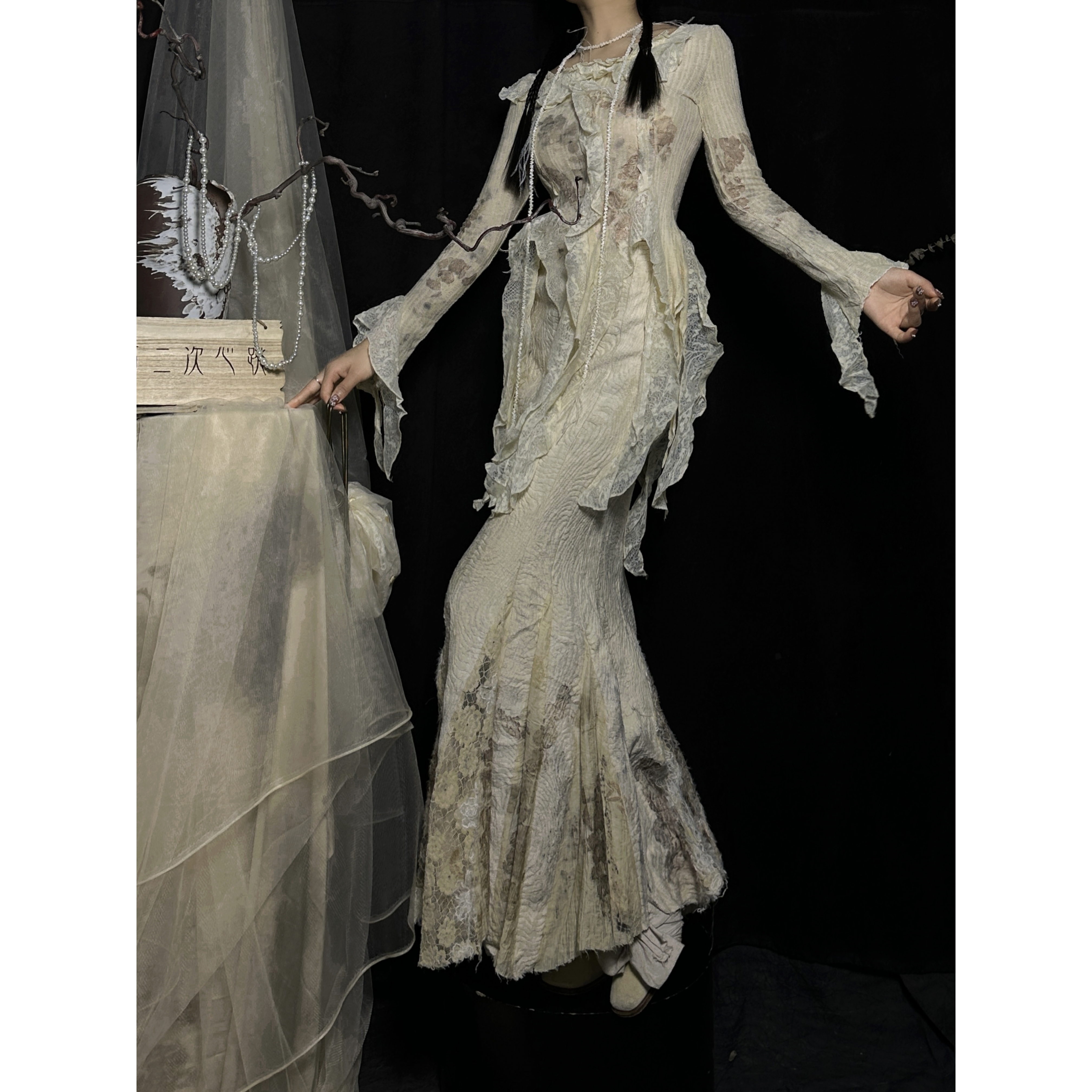 2025春《染烬》非遗植物染原创设计新中式不规则边内搭上衣半身裙