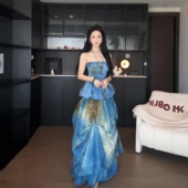 抹胸上衣蓬蓬裙不规则半身裙套装 新中式 植物染现货 第二次心跳