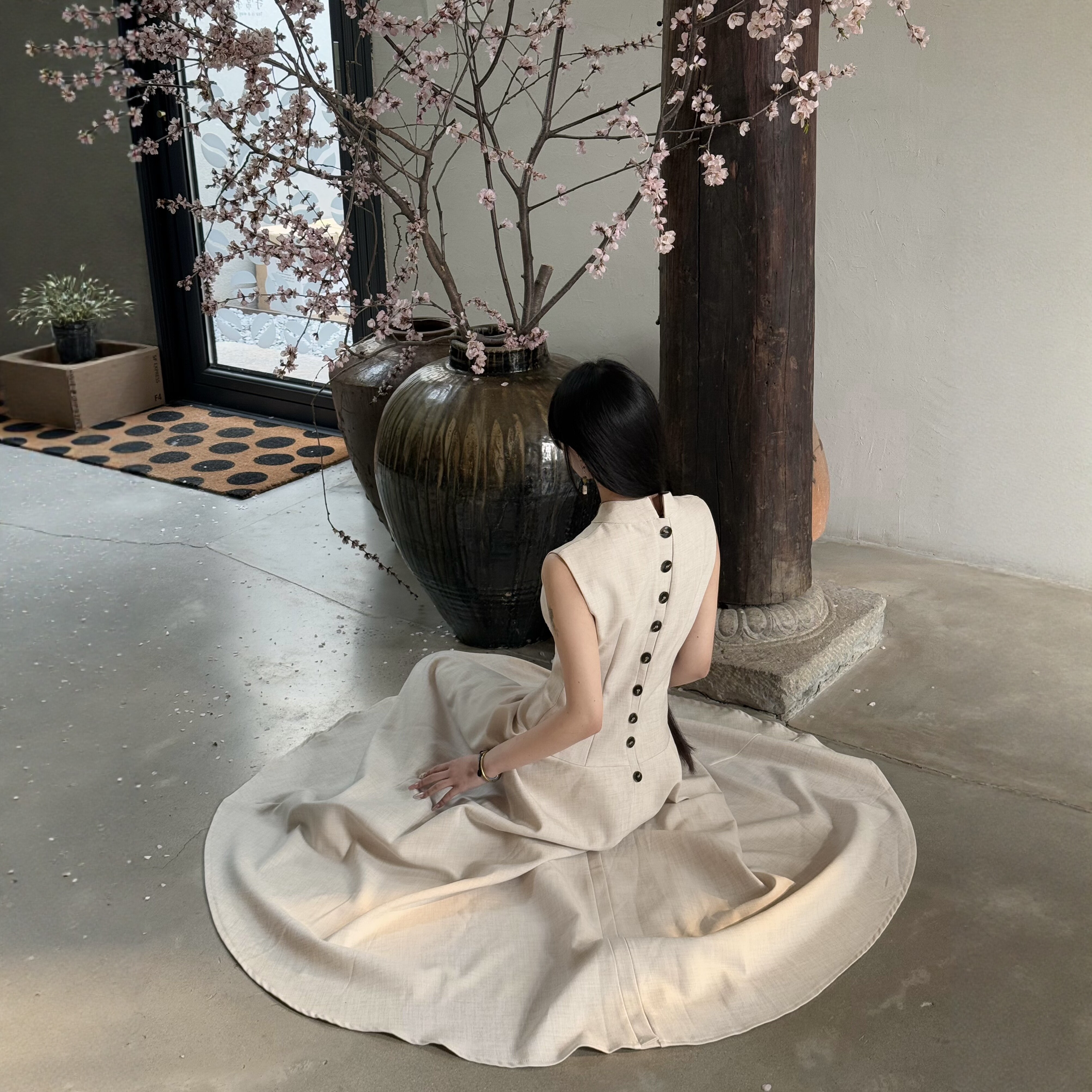 第二次心跳【雨中生●官方授权】植物染新中式禅意连衣裙旗袍长裙