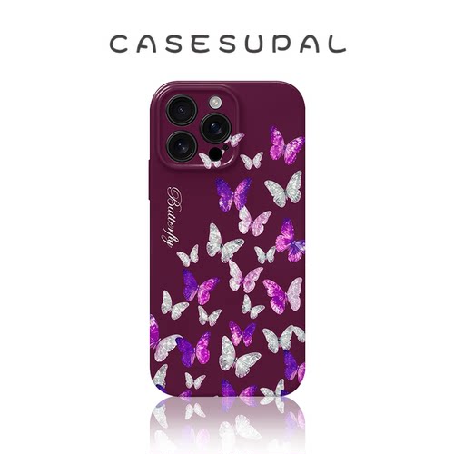 适用于iPhone18苹果17手机壳华为nova16新款oppofindx9菲林荣耀500全包小米17乌梅子酱蝴蝶vivos50一加ACE6